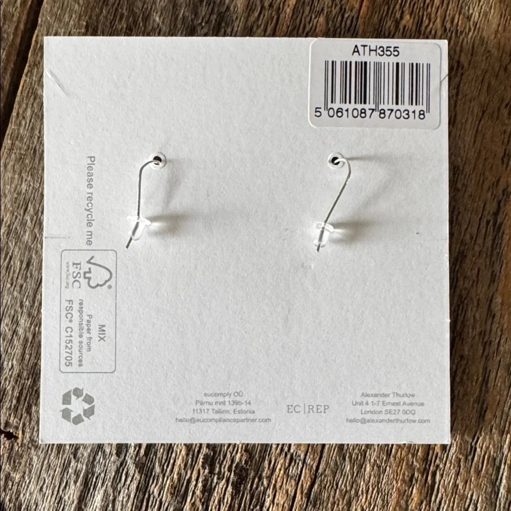 Alexander Thurlow Forget Me Not Blue Flower Drop Hook Earrings Silver Plated
